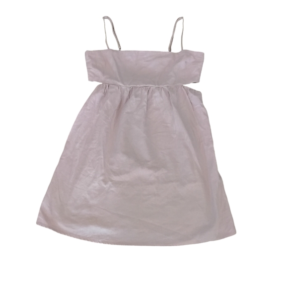Love Tree Dresses & Skirts - Love Tree Blush Pink Linen Midriff Cutout Slip Mini Dress Size L